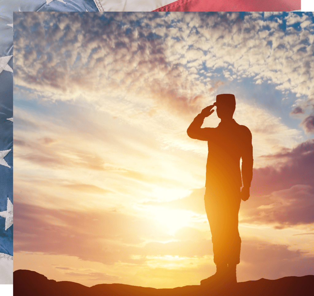 Soldier Saluting at Sunset